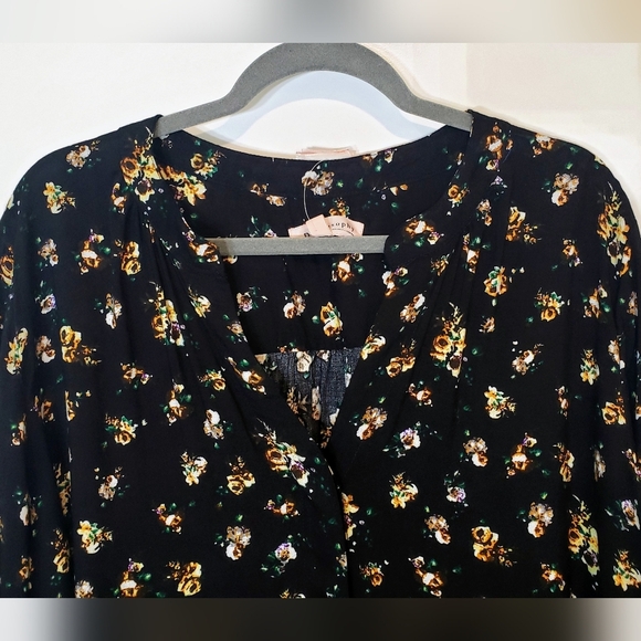 Philosophy Woman Viscose Floral Print Blouse Black Yellow White Size 3X - Picture 9 of 16